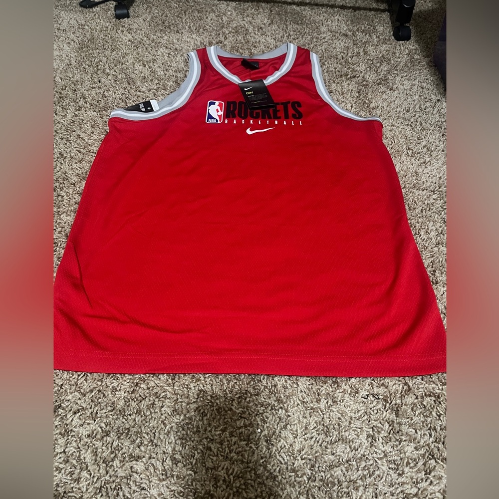 Houston Rockets Jersey Mens Large Red‎ Nike NBA Athletic Training Basketball